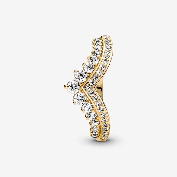 PANDORA 14K Gold Plated Timeless Heart with Tiara Ring Set - Picture 3 of 14